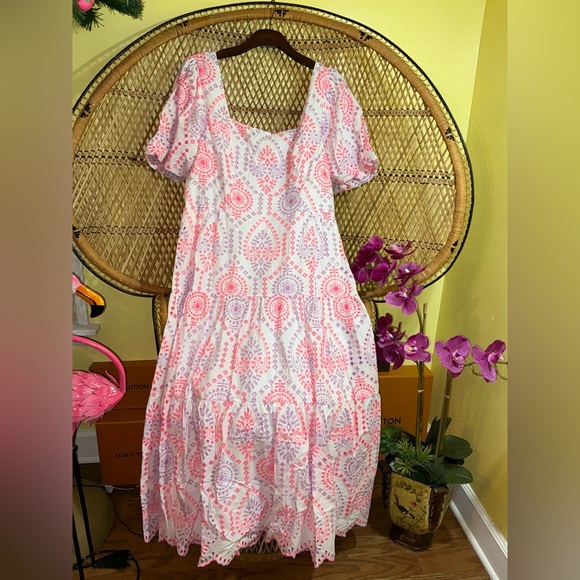 Lilly Pulitzer NWT Katalina Midi Eyelet Dress Sunset Dreamer Eyelet $348 Size 14 Lilly Pulitzer NWT Katalina Midi Eyelet Dress Sunset Dreamer Eyelet $348 Size 14